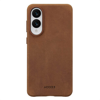 Accezz Vintage Leather Magsafe Backcover voor de Samsung Galaxy S25 Edge - Tabacco Cognac Bruin