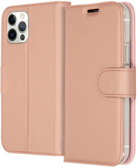 Accezz Wallet Case voor Apple iPhone 12 (Pro) Telefoonhoesje Roze