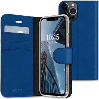 Accezz Wallet Case voor Apple iPhone 13 Pro Telefoonhoesje Blauw