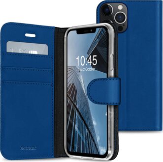 Accezz Wallet Case voor Apple iPhone 13 Pro Telefoonhoesje Blauw