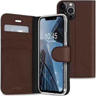 Accezz Wallet Case voor Apple iPhone 13 Pro Telefoonhoesje Bruin