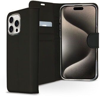 Accezz Wallet Softcase Bookcase voor de Apple iPhone 16 Pro Max - Zwart