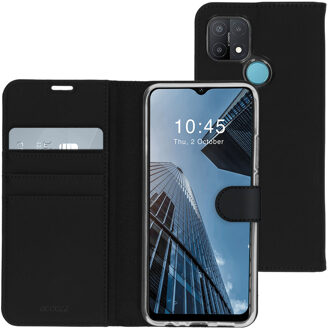 Accezz Wallet Softcase Bookcase voor de Oppo A15 - Zwart