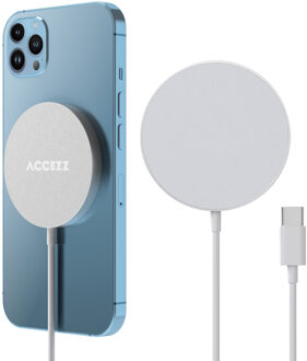 Accezz Wireless Charger USB-C - MagSafe en Qi2 Draadloze Oplader - 1 meter - Wit - 1m