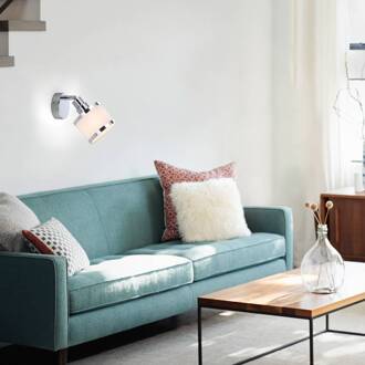 Accor wandspot, draaibaar en zwenkbaar chroom, wit