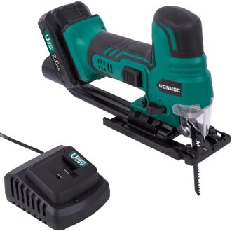 Accu decoupeerzaag VPower 20V - Ergonomische T-handgreep - Instelbare snelheid & zaaghoek - Incl. 2.0Ah accu en s