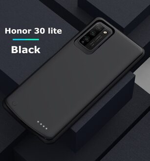 Acculader Gevallen Voor Huawei Honor 30 Lite Batterij Case 6800Mah Externe Batterij Powerbank Opladen Cover Voor Honor 30 lite zwart