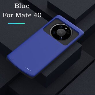 Acculader Gevallen Voor Huawei Mate 40 Pro + Batterij Case 6800Mah Backup Power Bank Cover Voor Huawei Mate 40 Pro Opladen Case blauw For 40