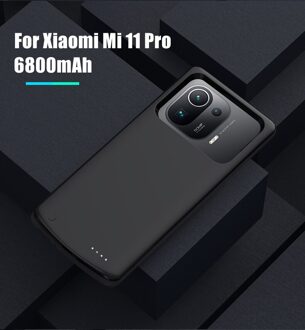Acculader Gevallen Voor Xiaomi Mi 11 Ultra Power Bank Case 6800Mah Batterij Opladen Cover Voor Xiaomi 11 Lite 11 Pro Power Case Mi 11 Pro zwart