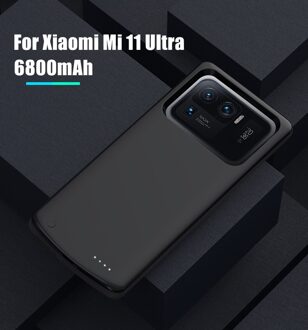 Acculader Gevallen Voor Xiaomi Mi 11 Ultra Power Bank Case 6800Mah Batterij Opladen Cover Voor Xiaomi 11 Lite 11 Pro Power Case Mi 11 Ultra zwart