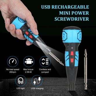 Accuschroevendraaier Usb Oplaadbare Mini Elektrische Schroevendraaier Draagbare Handheld Boormachine Schroevendraaier Met Led Licht