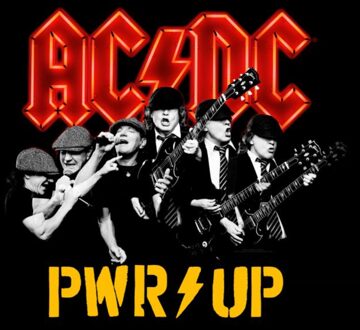ACDC Power Up Band Picture Unisex T-Shirt - Black - XS Zwart