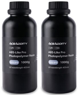 Aceaddity ABS-Like Pro 3D Printer Resin 405nm UV-Curing Standard Photopolymer Resin with Hardness and Toughness Suitable for 2K/4K/8K LCD/DPL/SLA 3D Printers High Precision & Non-Brittle - Grey 1kg/Bottle (2 Pack)