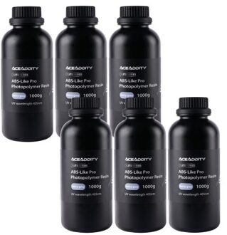 Aceaddity ABS-Like Pro 3D Printer Resin 405nm UV-Curing Standard Photopolymer Resin with Hardness and Toughness Suitable for 2K/4K/8K LCD/DPL/SLA 3D Printers High Precision & Non-Brittle - Grey 1kg/Bottle (6 Pack)
