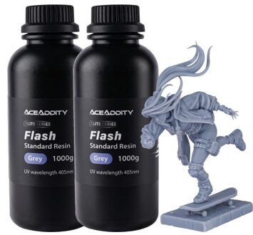 Aceaddity Flash 3D Printer Resin High-Speed Resin 405nm UV-Curing Standard Photopolymer Resin with Great Fluidity Fast Printing for LCD/DLP 3D Printers High Precision & Low Shrinkage1KG/Bottle Set