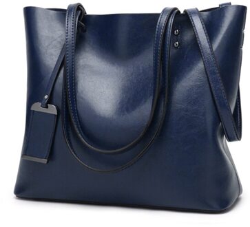 ACELURE Effen Kleur Schoudertassen Voor Vrouwen Soft Pu Leer Casual Bakken Voor Vrouwelijke All-Match Dames Hoge Capaciteit Handtassen blauw