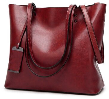 ACELURE Effen Kleur Schoudertassen Voor Vrouwen Soft Pu Leer Casual Bakken Voor Vrouwelijke All-Match Dames Hoge Capaciteit Handtassen bordeaux