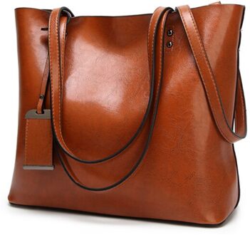 ACELURE Effen Kleur Schoudertassen Voor Vrouwen Soft Pu Leer Casual Bakken Voor Vrouwelijke All-Match Dames Hoge Capaciteit Handtassen bruin