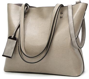 ACELURE Effen Kleur Schoudertassen Voor Vrouwen Soft Pu Leer Casual Bakken Voor Vrouwelijke All-Match Dames Hoge Capaciteit Handtassen grijs