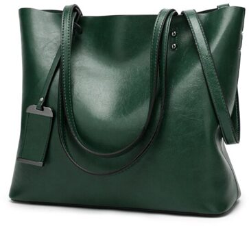 ACELURE Effen Kleur Schoudertassen Voor Vrouwen Soft Pu Leer Casual Bakken Voor Vrouwelijke All-Match Dames Hoge Capaciteit Handtassen groen