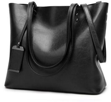 ACELURE Effen Kleur Schoudertassen Voor Vrouwen Soft Pu Leer Casual Bakken Voor Vrouwelijke All-Match Dames Hoge Capaciteit Handtassen zwart