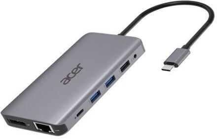 Acer 12in1 Type C dongle: 2 x USB3.2 2 x USB2.0 1x SD/TF 2 x HDMI 1 x PD 1 x DP 1 x RJ45 1 x 3.5 Au Desktop accessoire Zilver