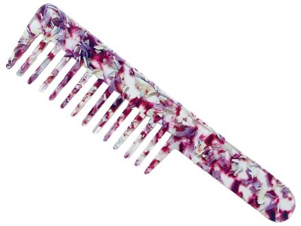Acetaat Ontwarren Haar Kam Marmeren Steen Print Anti-Statische Grote Tand Haarborstel M76F PLW