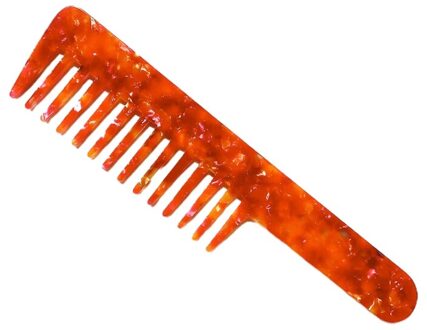 Acetaat Ontwarren Haar Kam Marmeren Steen Print Anti-Statische Grote Tand Haarborstel M76F Rood