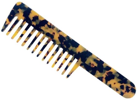 Acetaat Ontwarren Haar Kam Marmeren Steen Print Anti-Statische Grote Tand Haarborstel M76F