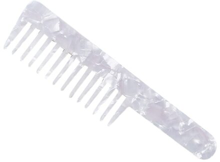 Acetaat Ontwarren Haar Kam Marmeren Steen Print Anti-Statische Grote Tand Haarborstel M76F