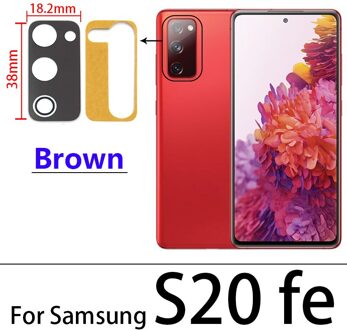 Achter Back Camera Glas Lens Cover Voor Samsung Galaxy S10 S10e S10 Plus S20 Plus Ultra S20 Fe Met Lijm sticker S20 fe bruin