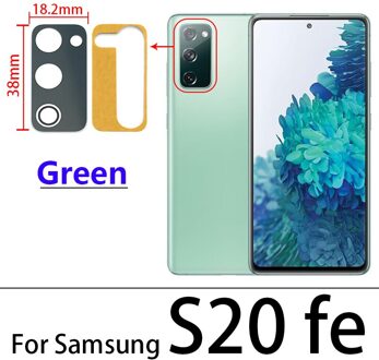 Achter Back Camera Glas Lens Cover Voor Samsung Galaxy S10 S10e S10 Plus S20 Plus Ultra S20 Fe Met Lijm sticker S20 fe groen