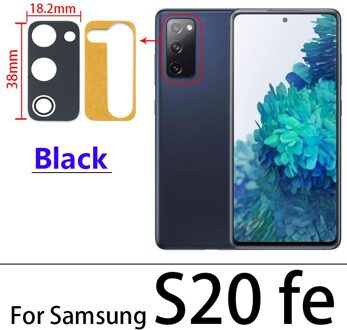 Achter Back Camera Glas Lens Cover Voor Samsung Galaxy S10 S10e S10 Plus S20 Plus Ultra S20 Fe Met Lijm sticker S20 fe zwart