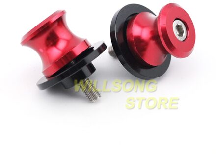 Achterbrug Spoelen Crash Slider Chain Richter Stand Schroef Voor Ducati 899 959 1199 1299 Panigale Monster 821 Motorfiets Ondersteuning 6mm rood