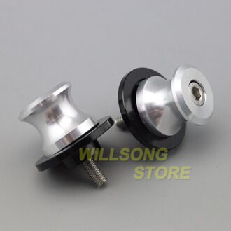 Achterbrug Spoelen Crash Slider Chain Richter Stand Schroef Voor Ducati 899 959 1199 1299 Panigale Monster 821 Motorfiets Ondersteuning 6mm zilver