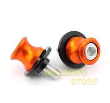 Achterbrug Spoelen Crash Slider Chain Richter Stand Schroef Voor Ktm 990 Smt Super Duke Supermoto/R 1190 Adv/R Motorfiets 10Mm oranje