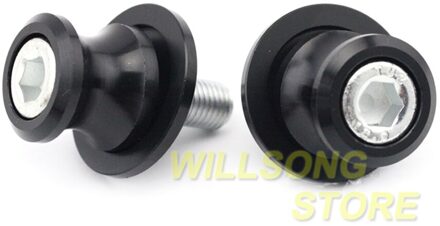 Achterbrug Spoelen Crash Slider Chain Richter Stand Schroef Voor Ktm 990 Smt Super Duke Supermoto/R 1190 Adv/R Motorfiets 10Mm zwart