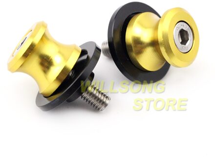 Achterbrug Spoelen Crash Slider Chain Richter Stand Schroef Voor Triumph Street Triple Daytona 675R Tijger 800 Motorfiets Ondersteuning 8Mm goud