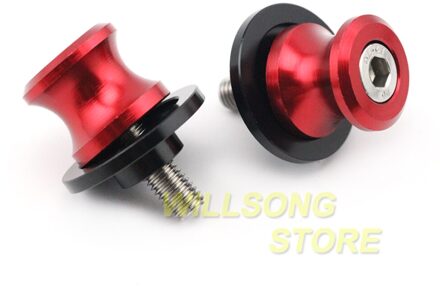 Achterbrug Spoelen Crash Slider Chain Richter Stand Schroef Voor Triumph Street Triple Daytona 675R Tijger 800 Motorfiets Ondersteuning 8Mm rood