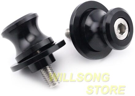 Achterbrug Spoelen Crash Slider Chain Richter Stand Schroef Voor Triumph Street Triple Daytona 675R Tijger 800 Motorfiets Ondersteuning 8Mm zwart