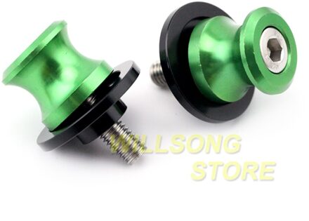 Achterbrug Spoelen Crash Slider Stand Schroef Voor Kawasaki Z 650/800/900/1000/1000SX ZX6R ZX10R ninja 650 Motorfiets Ondersteuning 8Mm groen