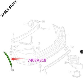Achterbumper Trim Panel (Wiel Wenkbrauw) Voor Mitsubishi Outlander Oem: 7407A317 7407A318 rechtsaf