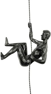 Achtergrond Klimmen Man Hars Ijzerdraad Muur Opknoping Decoratie Art Sculptuur Cijfers Creatieve Retro Aanwezig Standbeeld Decor