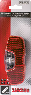 achterlicht Coast led batterij bagagedrager rood