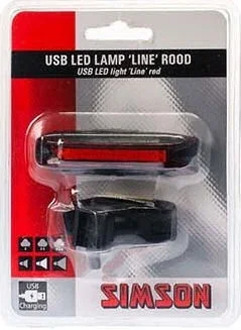 achterlicht Line USB led oplaadbaar zwart