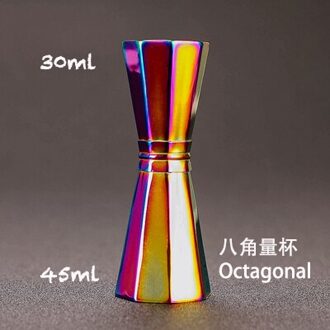 Achthoekige Jigger Bar Maatregelen Bar Gereedschap Bar Accessoires regenboog