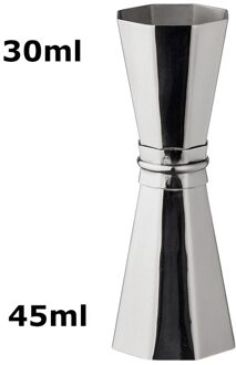 Achthoekige Jigger Bar Maatregelen Bar Gereedschap Bar Accessoires zilver