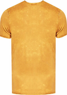 Acid washed T-shirt met prints Camel - S