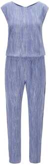 Acoretta jumpsuit van zijde met print en keyhole Middenblauw - 34