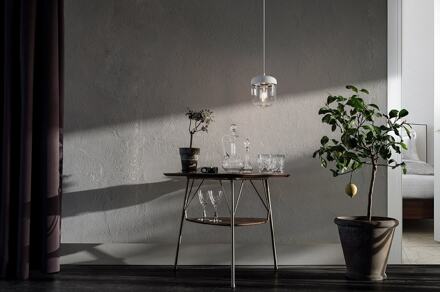 Acorn hanglamp wit met steel - met koordset wit - Ø 14 cm